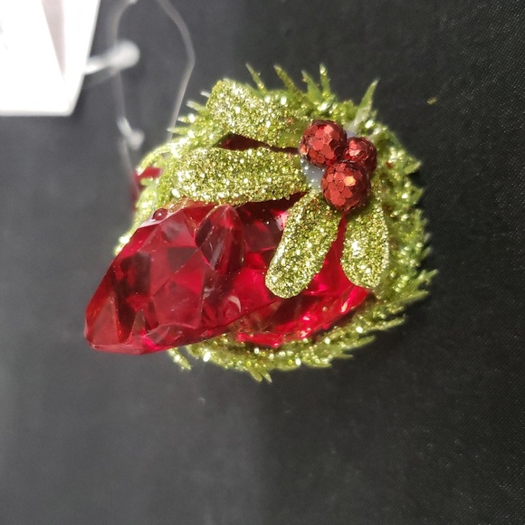 Ganz Kissing Krystals NWT Cardinal With Mistletoe Ornament - Picture 5 of 6